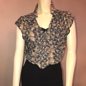 Adorable ruffle neck blouse & matching camisole!